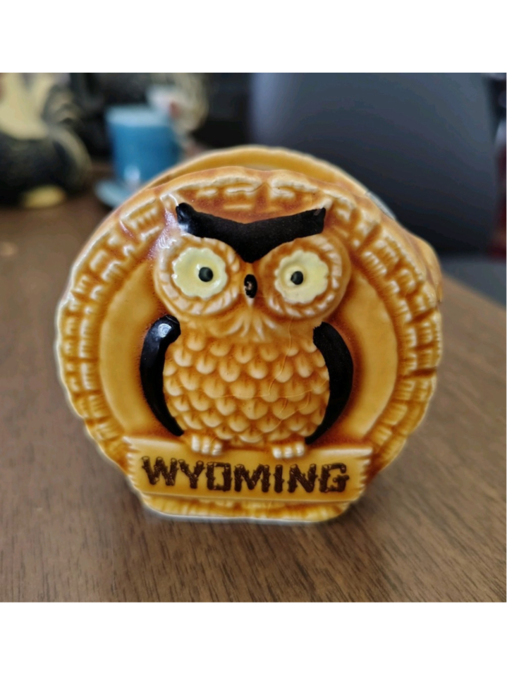 Vintage 1970's Wyoming Owl Bird Ceramic Toothpick Holder - Picture 2 of 9